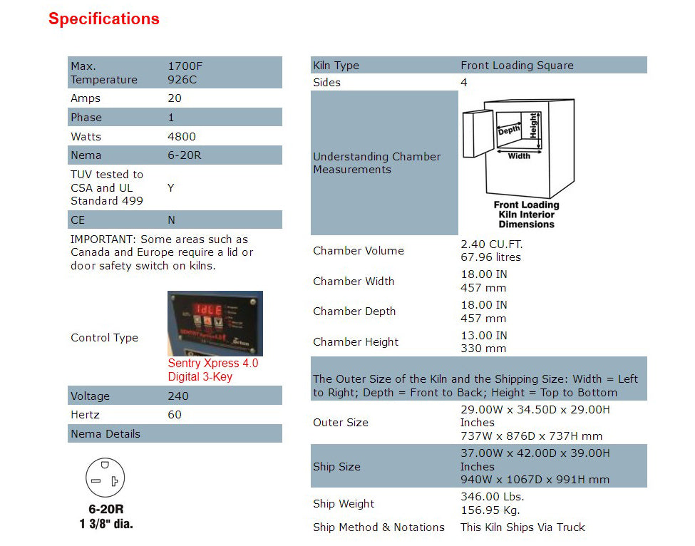 Paragon Kiln - F240 with SSR