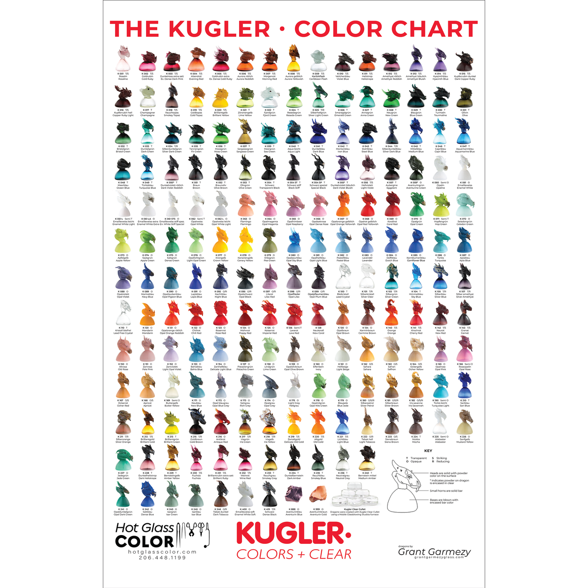 Kugler Color Chart - 11x17 – Hot Glass Color & Supply
