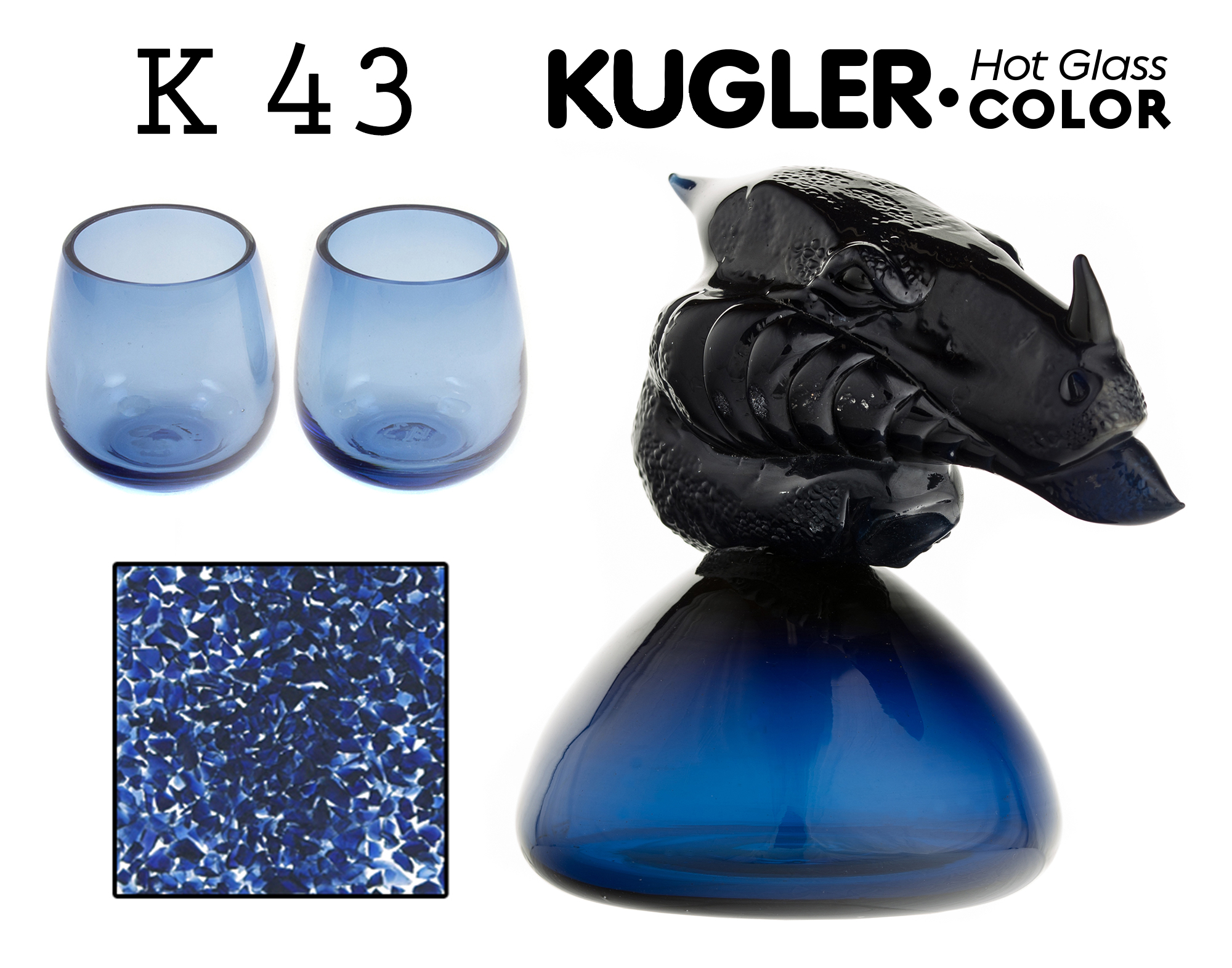 Hot Glass Color K-043 Steel Blue - Hot Glass Color & Supply